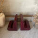 Pair of Italian leather bookends from the 60s