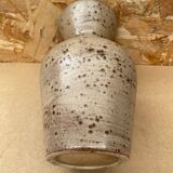 Antique etruscan vase ceramic beige speckled brown vintage