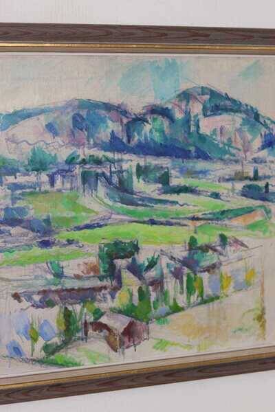 Original Swedish oil on canvas – “Landscape” by Sture Ekengren – vintage & framed – 63 × 74 cm