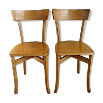 Duo de chaises bistrot années 60