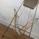 Vintage magazine holder in gold metal and Formica tray