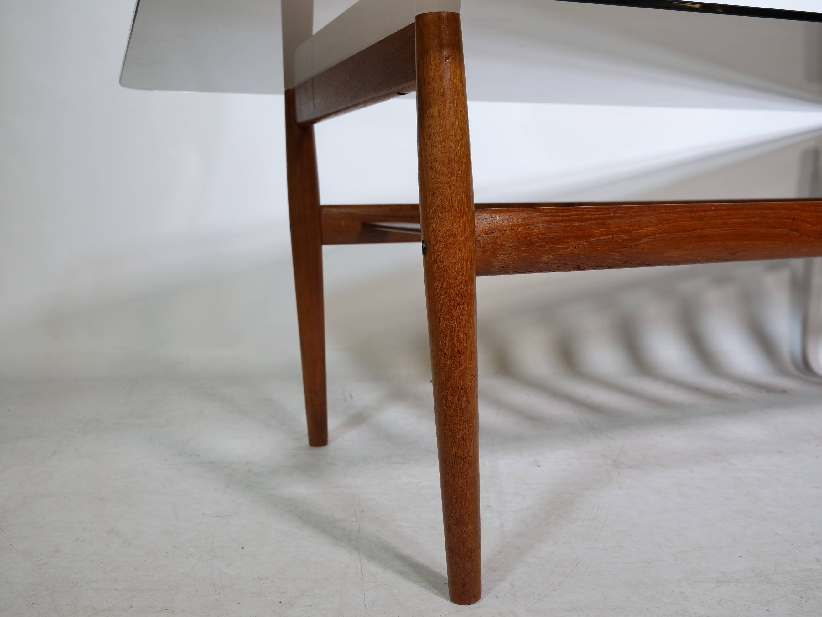 Mid-Century Design Teak Coffee Table with Smoked Glass by Möbel Mann, 1960s