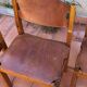 Series of 6 elm and leather chairs from the Maison Regain 60s