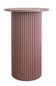 round and fluted side table in mauve, dimmed pink purple