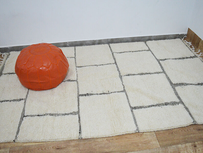 Tapis berbère blanc 255 x 152 cm