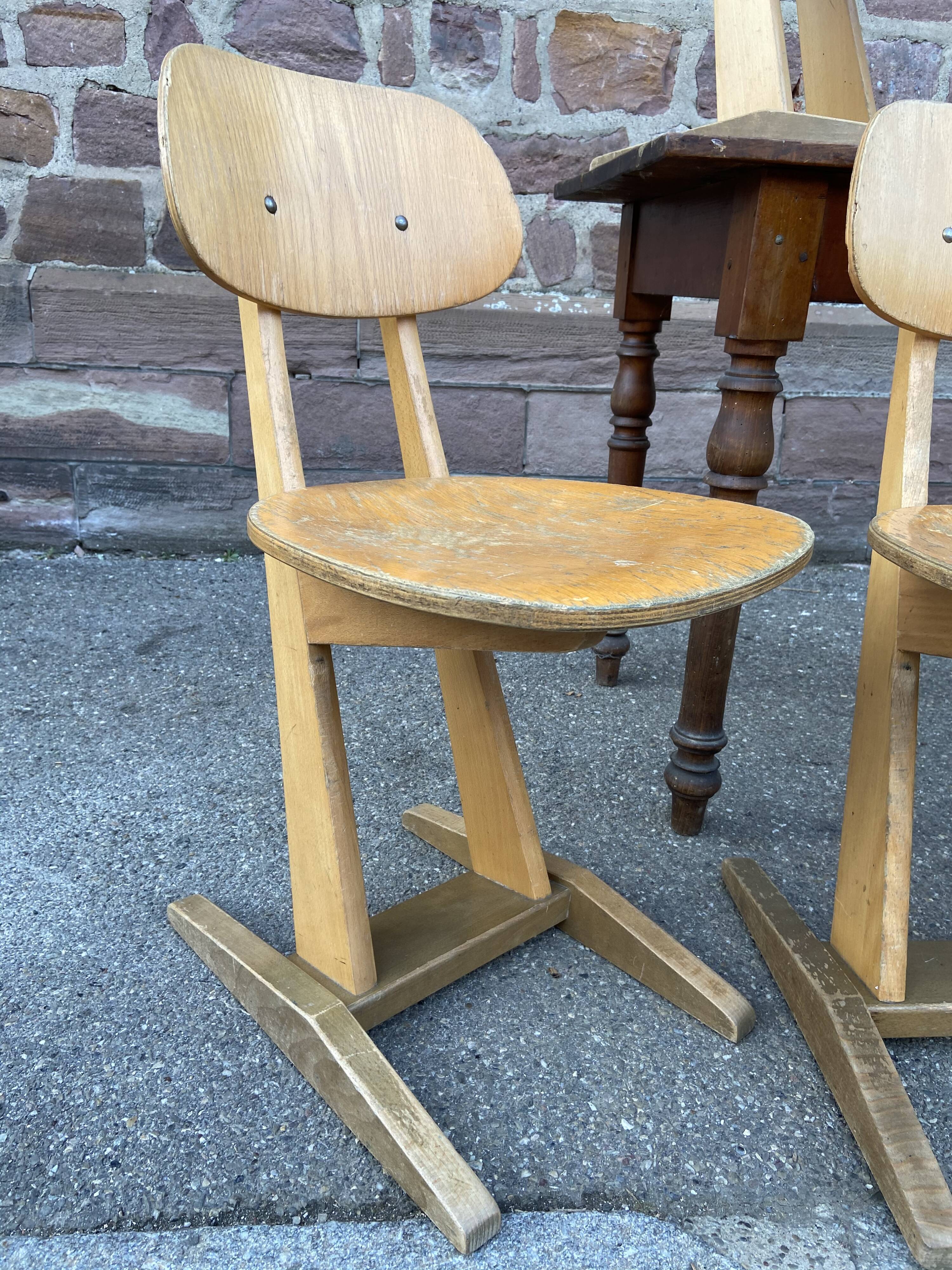 6 casala vintage 1960 design adult school chairs