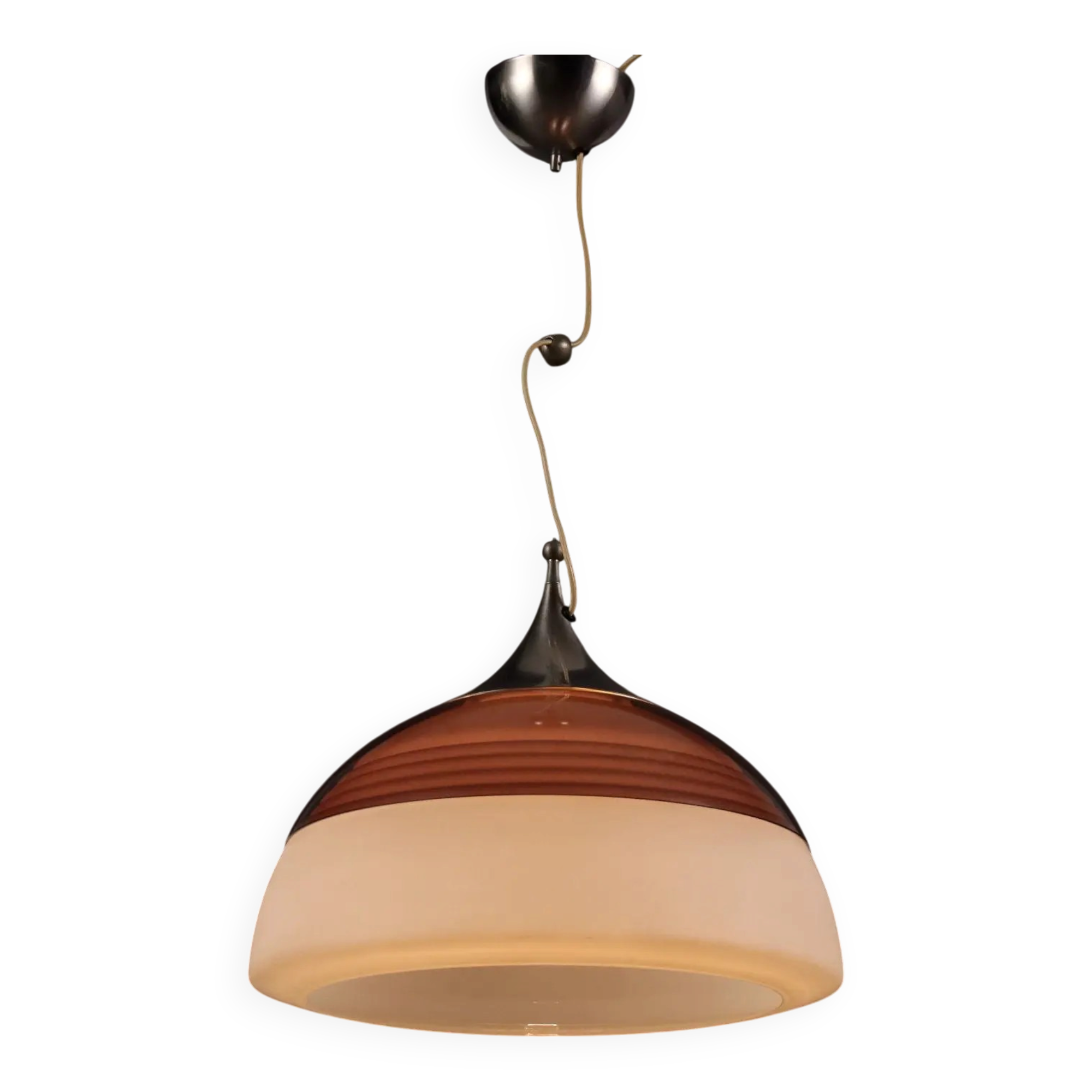 Vintage Stilnovo ceiling light in aluminium and plastic, 1960s.