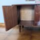 Vintage 70s dressing table with triptych mirror and matching bench.