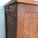 Vintage curtain binder in solid brown oak year 50