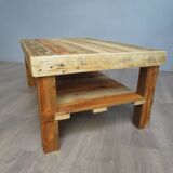 Rectangular raw wood coffee table