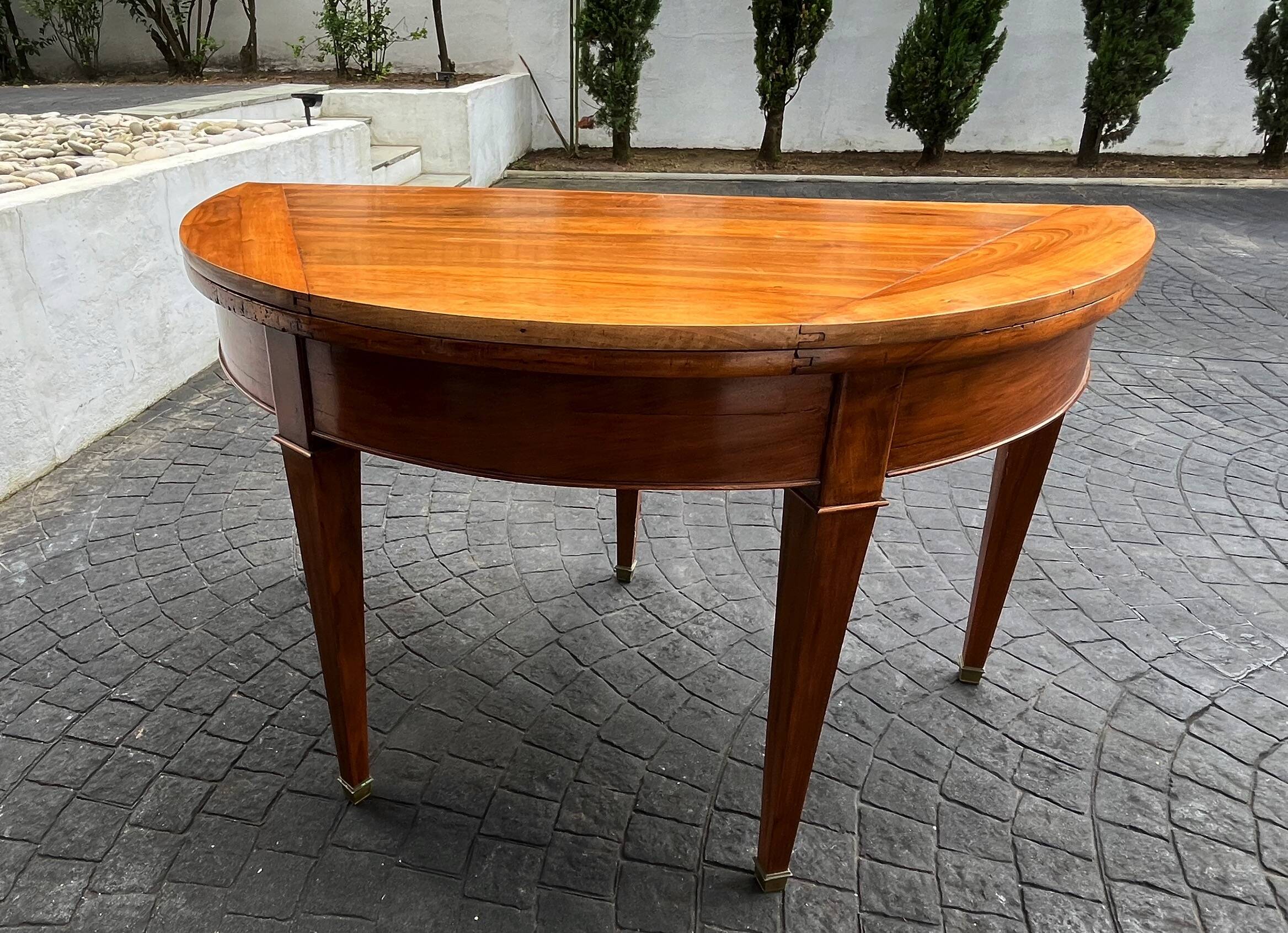 Directoire half-moon walnut table