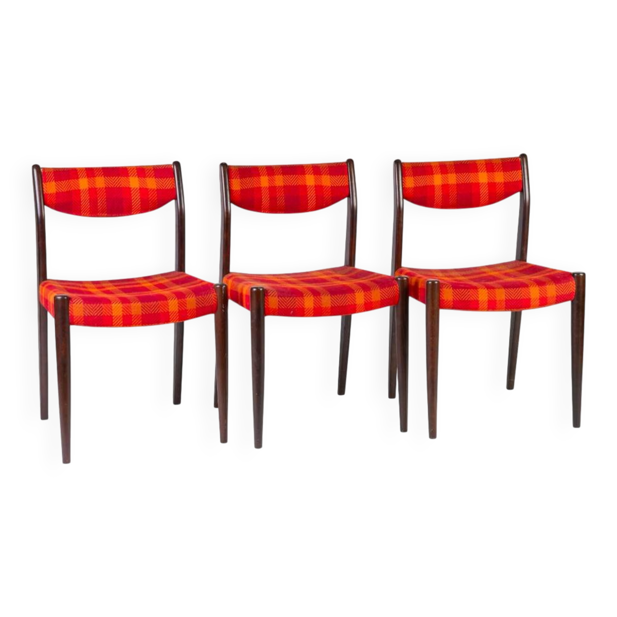 3 Scandinavian chairs, circa 1970
