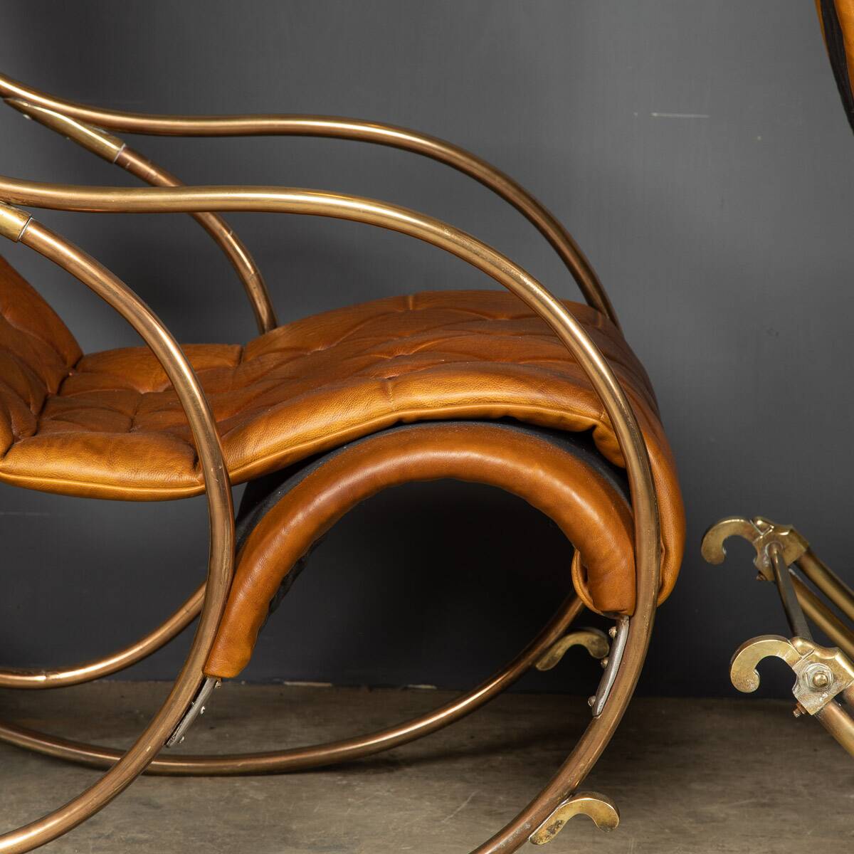 Mid 20thc british made pair of leather rocking chairs c.1950