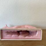 Pink doe sculpture geo conde saint clement earthenware france 1930 art deco