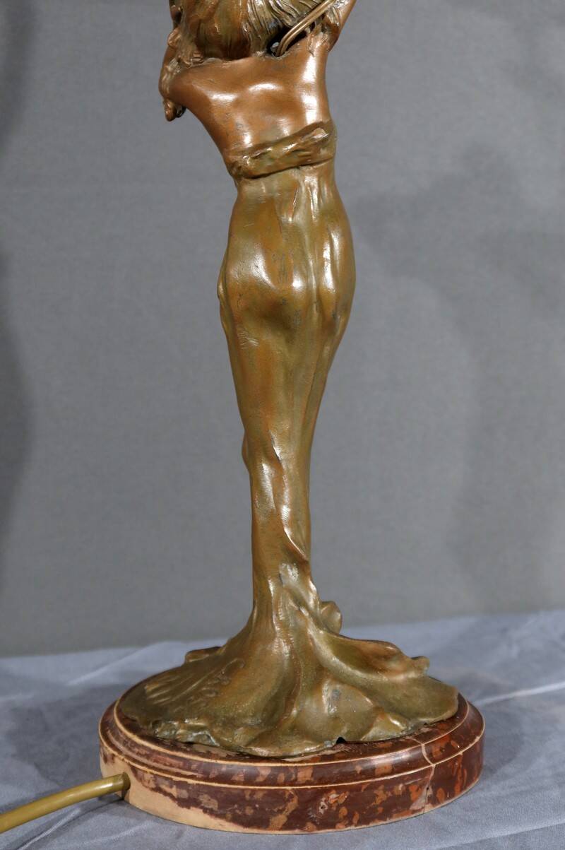 Regulate Lamp, Art Nouveau style, signed C.Rosa – Mid 20th century