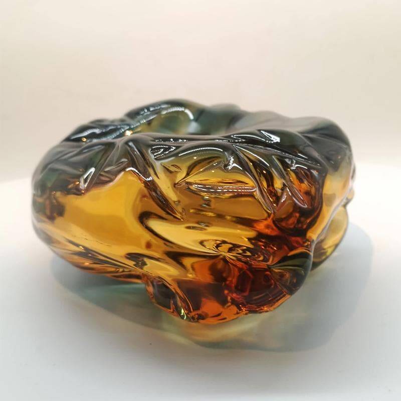1950s large ashtray completely hand-blown and handcrafted in Murano glass, made in Italy - 18 cm