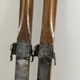 Pair of vintage Telemarking wooden skis, retro decoration