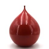 Impressive red ceramic vase, Belgian work, 1960s.
