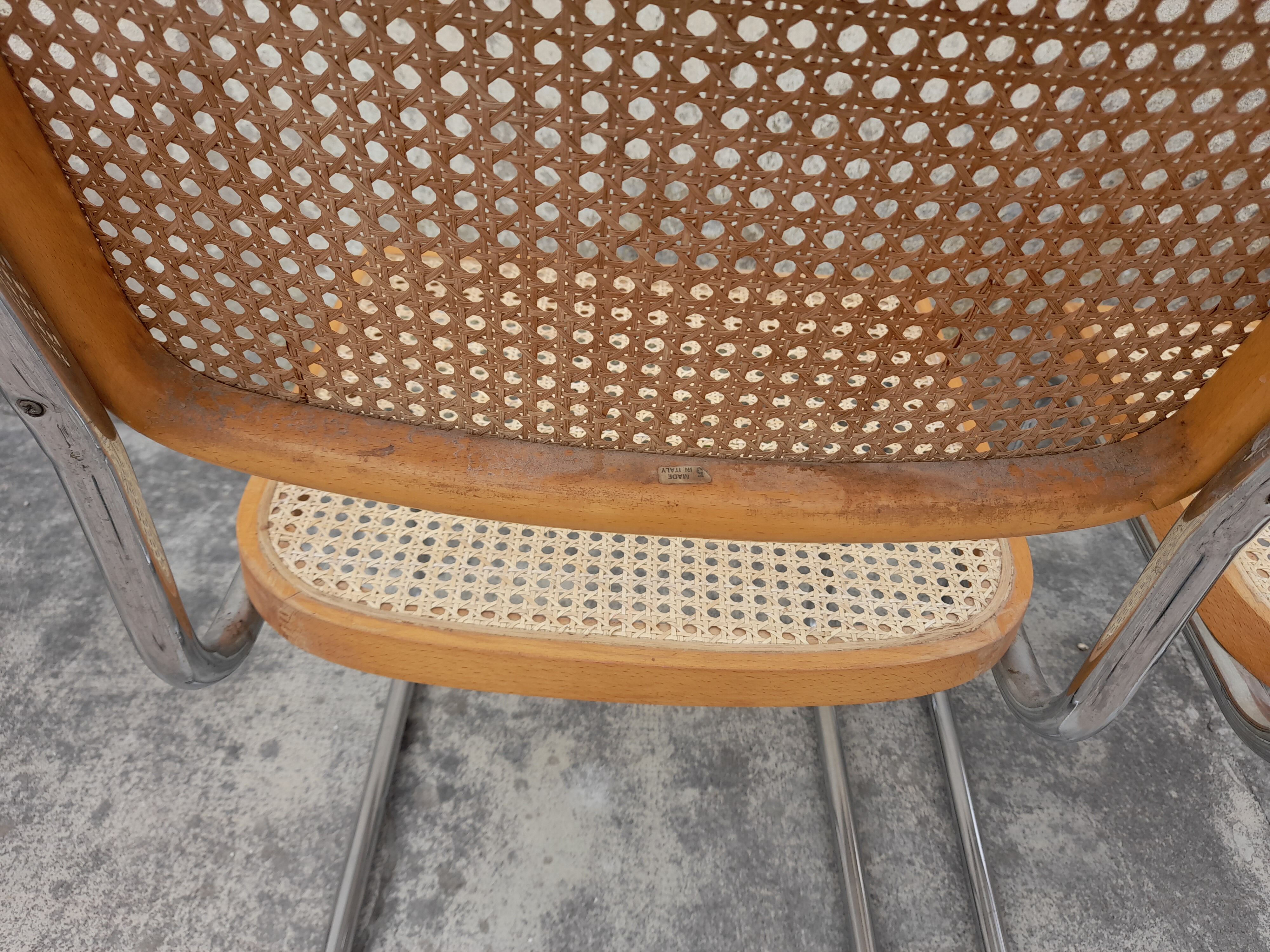 Pair of chairs B32 Marcel Breuer italy