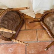 pair of Napoleon III Louis XVI style office chairs