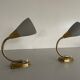 Pair of grey metal and brass wall lights, 1960s, Germany