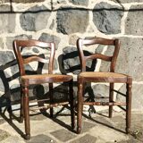 Paire de chaises cannage et bois tourné, circa 1920