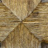 Stool high straw wood turned