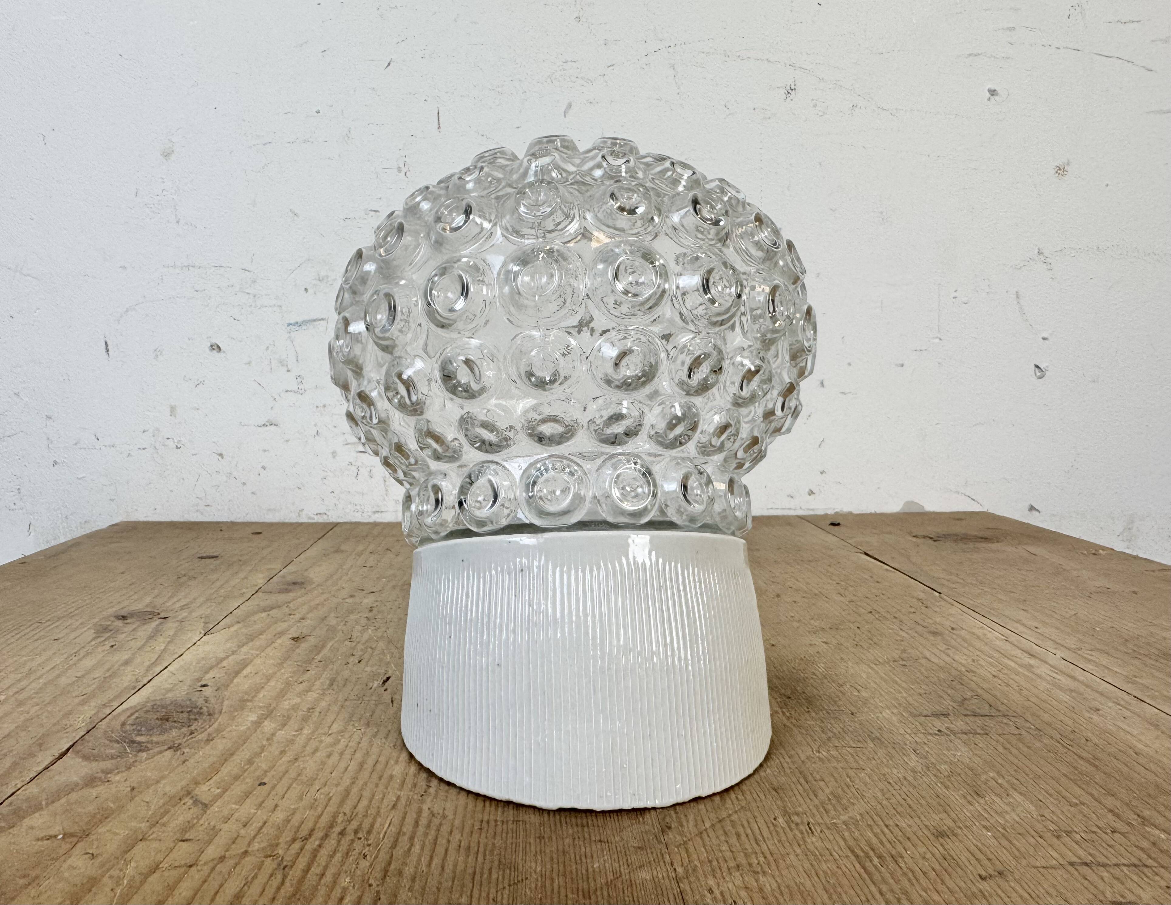 Vintage White Porcelain Wall Light, 1970s