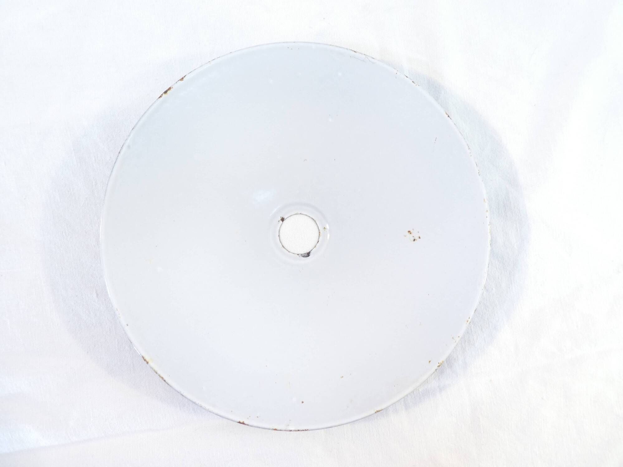 Set of 4 old lampshades in industrial enamelled sheet loft