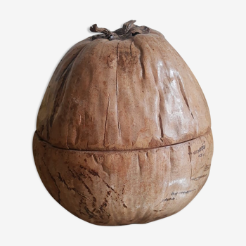 Ice bucket, naturalized coconut - vintage