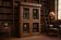 Robust vintage wooden display cabinet