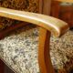 Vintage Salon Armchair with Floral Tapestry Upholstery and Scroll Armrests