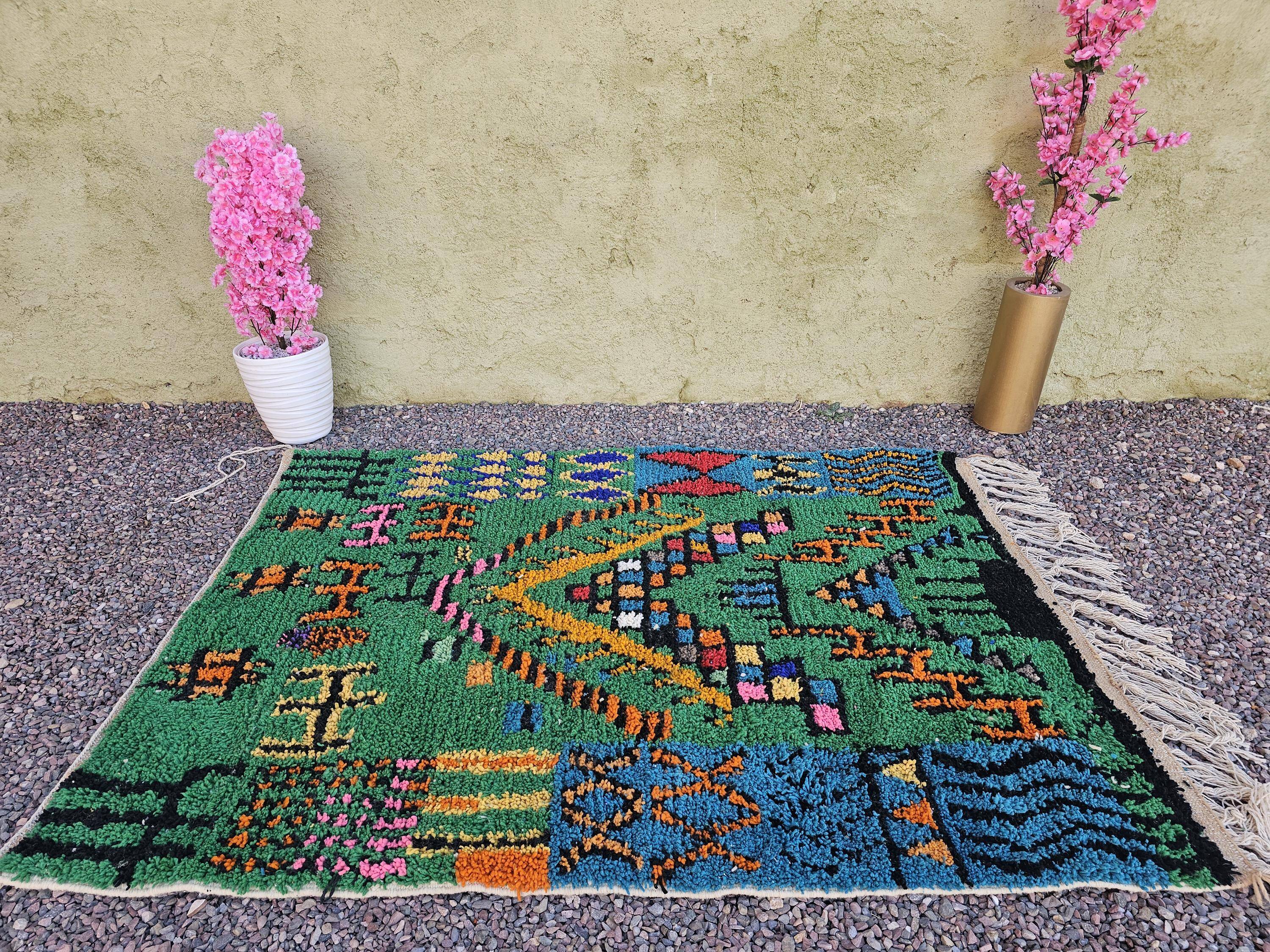 Unique handmade Berber rug 3x2 m