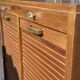 Double-column oak filing cabinet with curtains, 50.