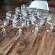 Lot de 10 coupes à champagne vintage en verre pied ciselé
