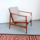 Vintage Thonet teak armchair, retro 1960s–70s style.