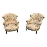 2 19th century toad armchairs