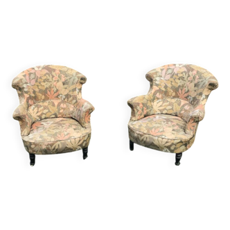 2 19th century toad armchairs