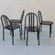 4 robert mallet-stevens black lacquered steel chairs, stamped rms ecart