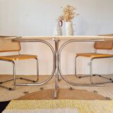 Oval marble and chrome table by Roche Bobois from the 1970s.