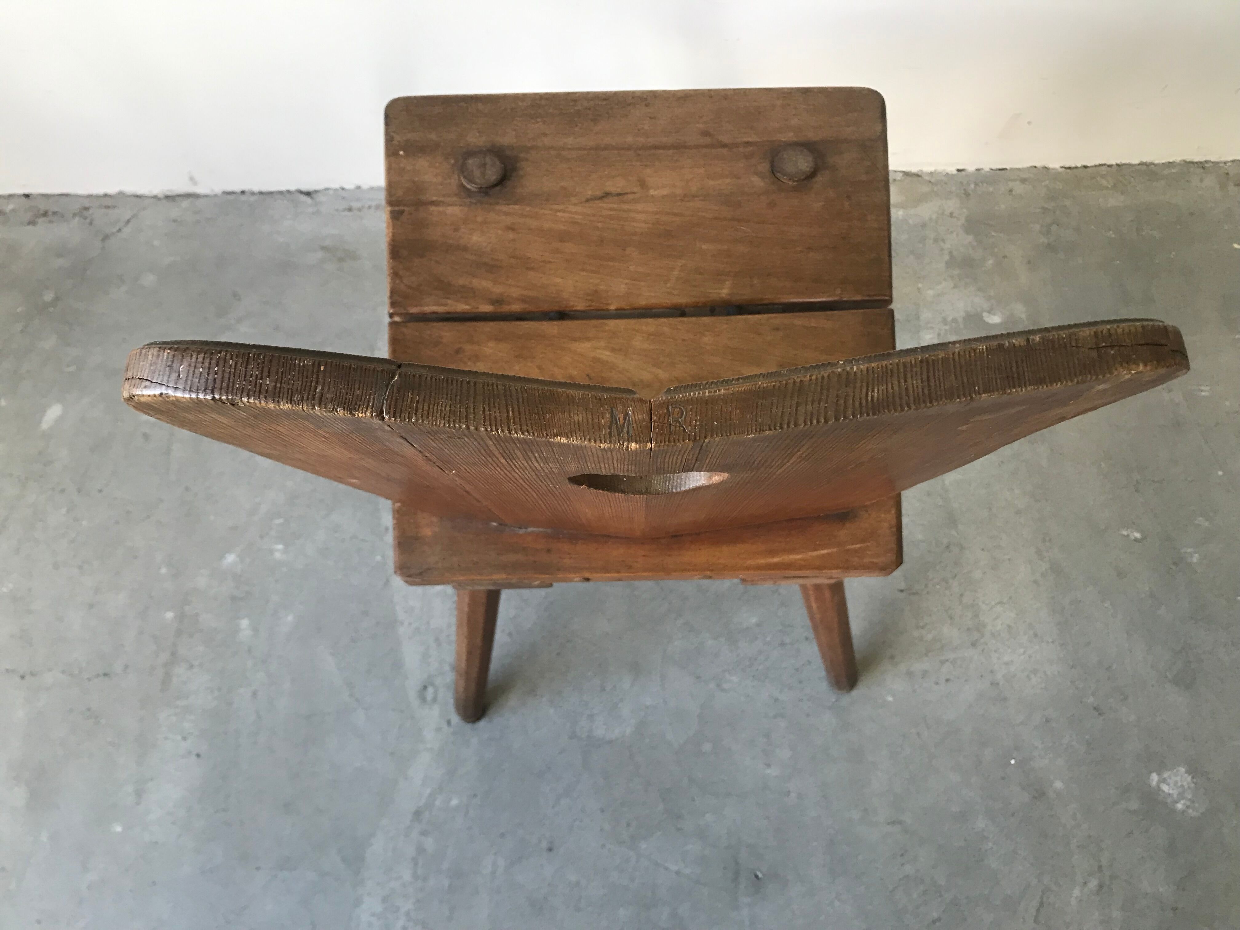 Suite of 6 savoyard solid wood chairs, circa 1950