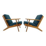 1960s Hans J. Wegner Pair of GE 290 Armchairs in Oak for Getama, Denmark