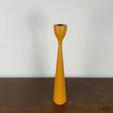 Grand Bougeoir en bois laqué jaune orangé