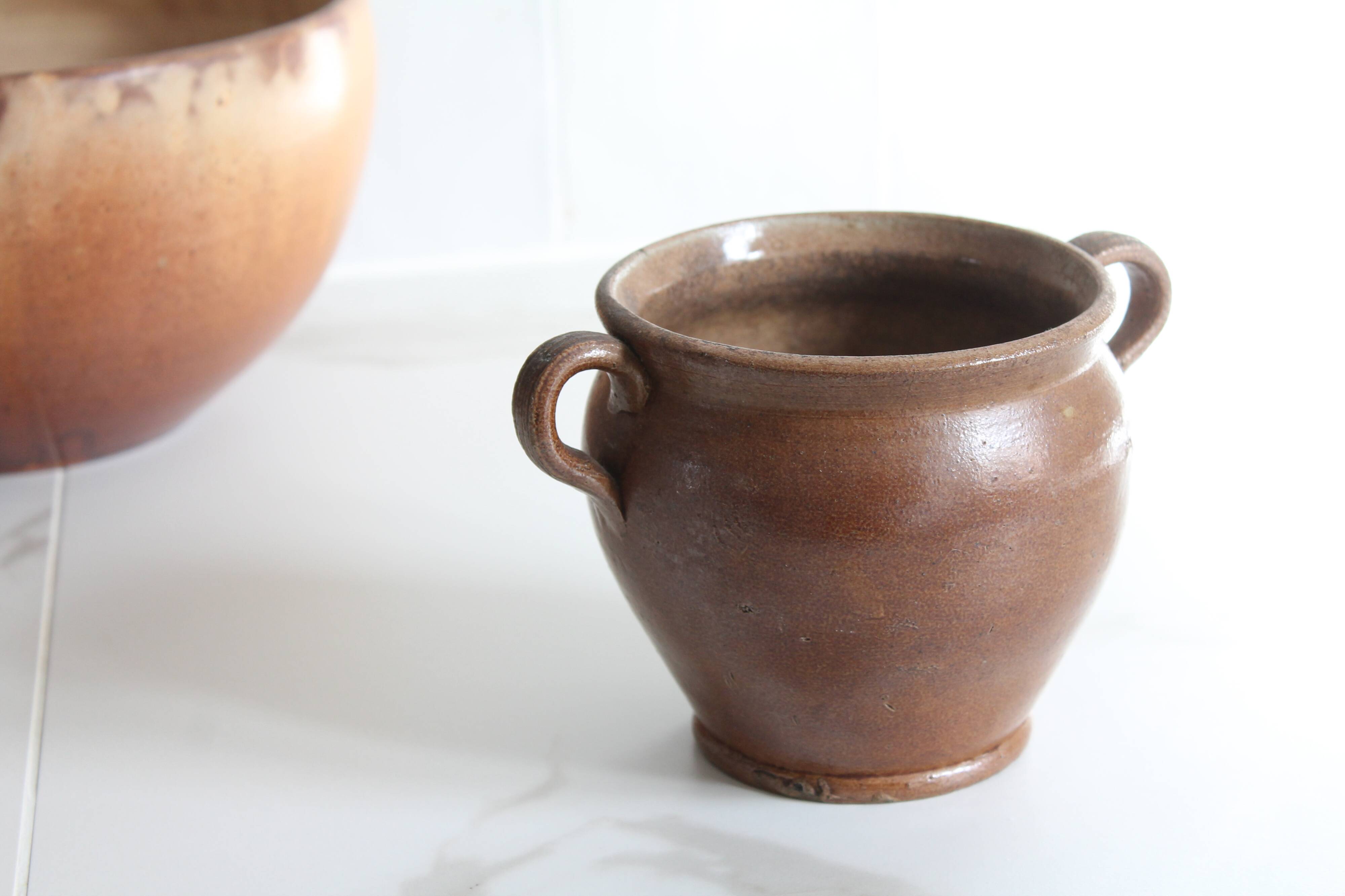 Glazed stoneware jar, antique ceramic