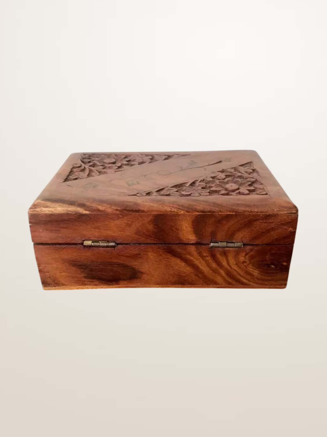 Boîte vide-poche népalaise en bois sculpté