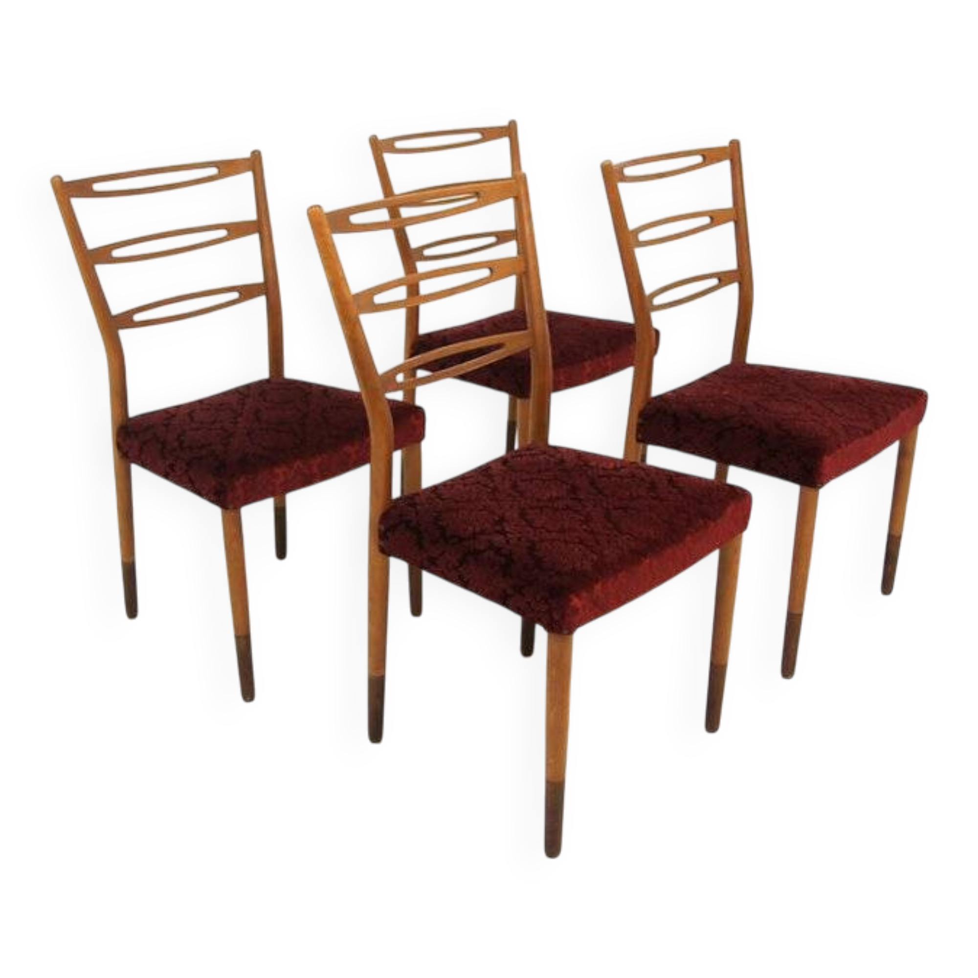 Set de 4 chaises scandinave en hêtre, Treman, Suède, 1960