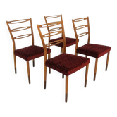Set de 4 chaises scandinave en hêtre, Treman, Suède, 1960