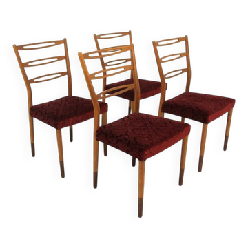 Set de 4 chaises scandinave en hêtre, Treman, Suède, 1960