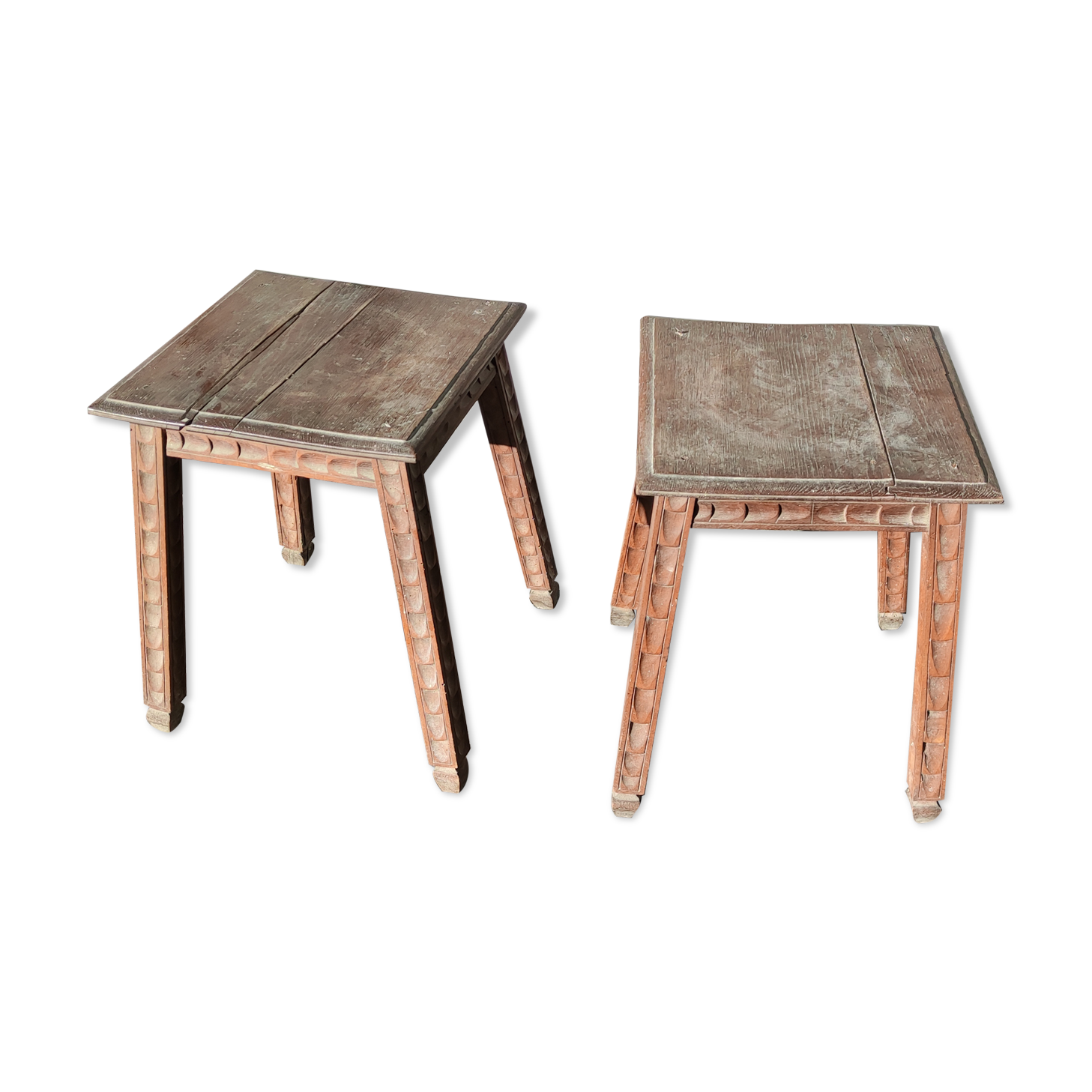Pair of wooden stools