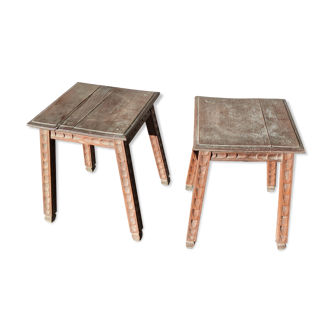Pair of wooden stools